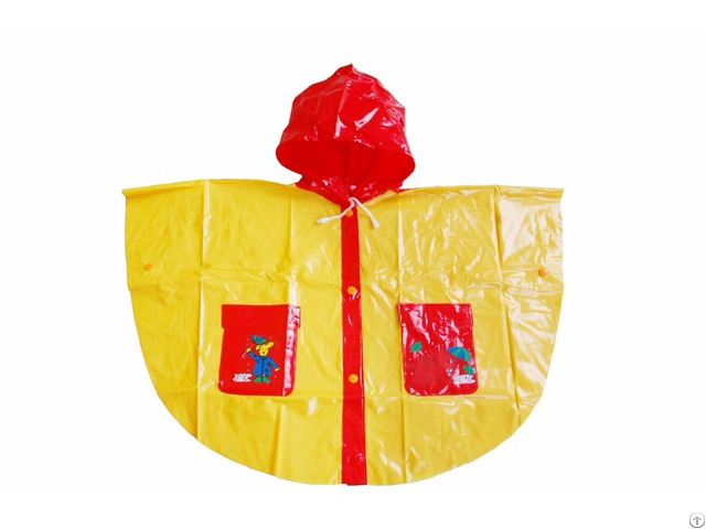 R 1020k 1006 Red And Yellow Shiny Pvc Vinyl Girls Raincoats