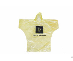 R 1095 Yellow Pe Disposable Rain Lightweight Waterproof Jacket