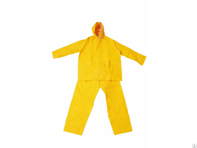 R 1045 1 Yellow Pvc Polyester Rain Suit