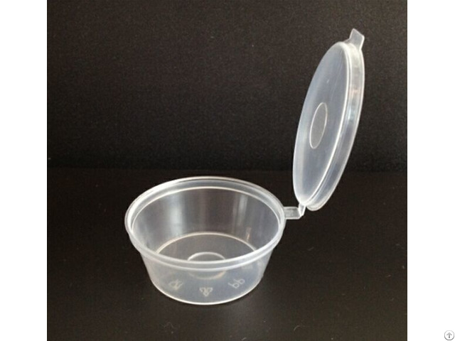 Plastic Sauce Container With Hinged Lid 1 5oz 3oz