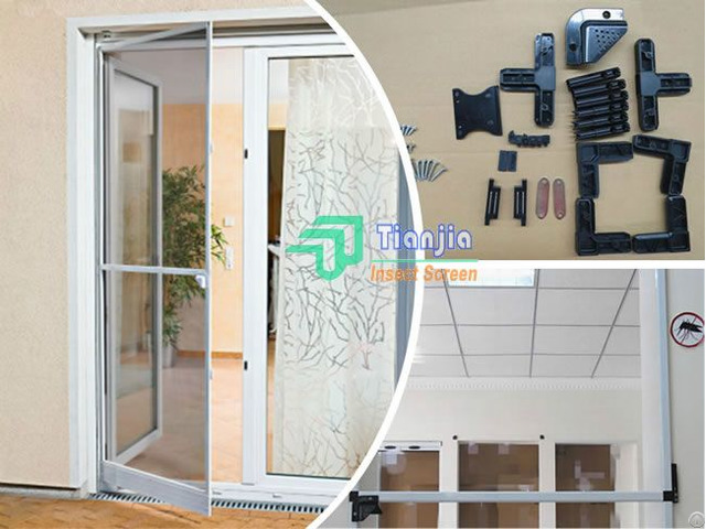 Aluminum Framed Retractable Pet Screen Door Curtains