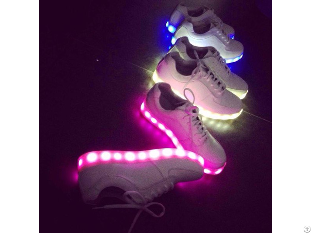 Fashion Pu Leather Usb Led Light Shoes