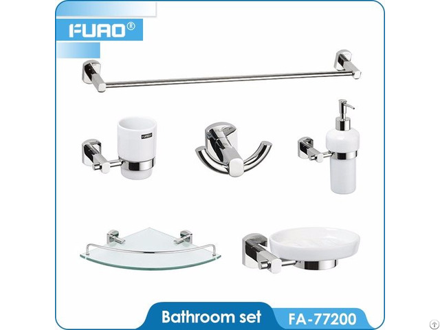 Wall Mounted Brass Chrome Bathroom Accessory Set