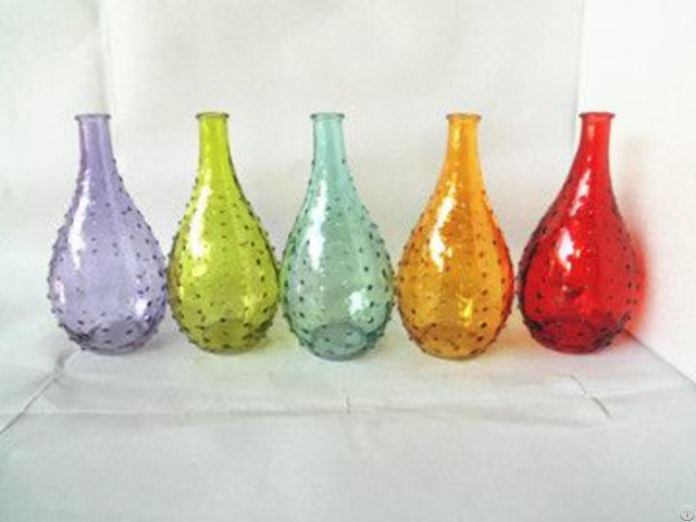 Glass Vases With Colored And Dot