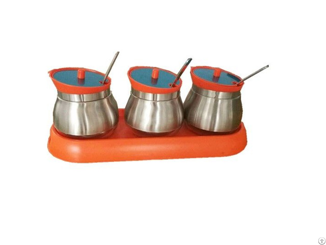 Glass Storage Canister With Ladle Stainless Steel Set