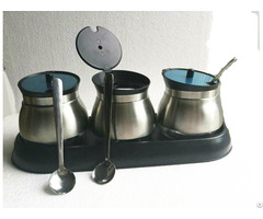 Glass Storage Canister With Ladle Stainless Steel