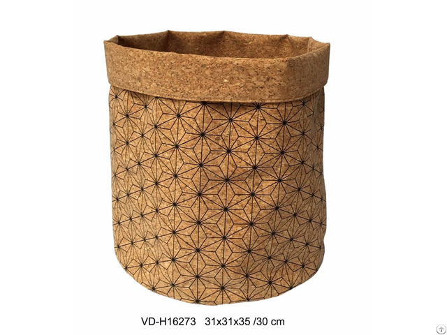 Storage Bags Cork Tote Laundry Basket Living And Bath Room Accessories Nature Material