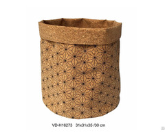 Storage Bags Cork Tote Laundry Basket Living And Bath Room Accessories Nature Material