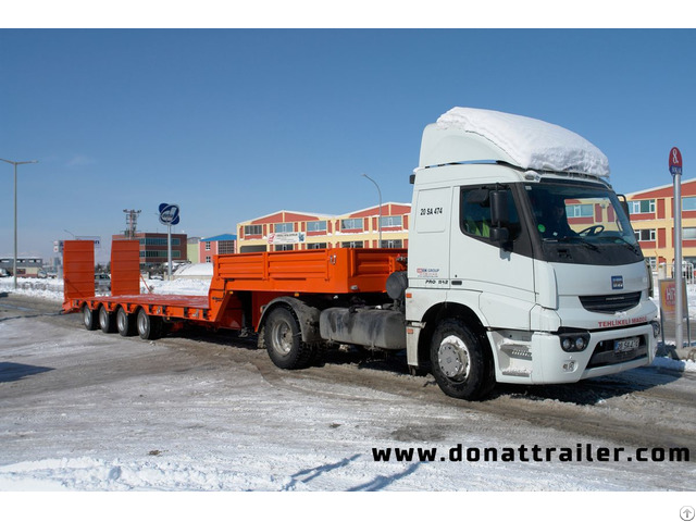 Lowbed Semi Trailer 4 Axle Orange Colour