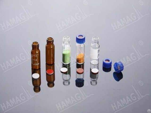 Hplc Autosampler Vials Thread Nd9 425 Screw Neck Glass Sample With Caps And Septa