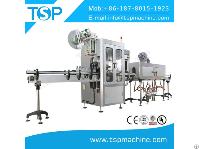 Full Automatic Square Bottle Sleeve Labeling Machine With Shrinking Tunnel