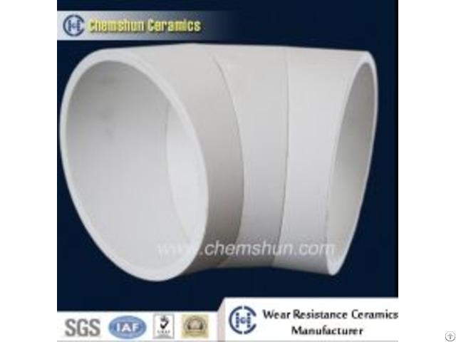 Iso Pressing Alumina Ceramic Bend Pipe Cone For Coal Conveying System