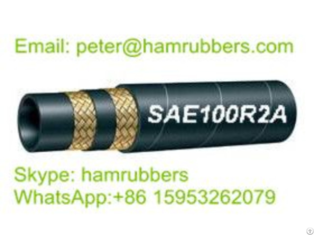 Sae 100r2a Din En853 2st Wire Braided Hydraulic Hose