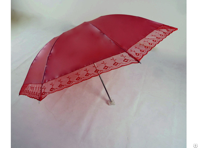 Three Folds 8k Fashion Lady Flower Pattern Umbrella