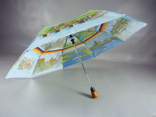 21 Inch 8k190t Pongee Full Printing Umbrella