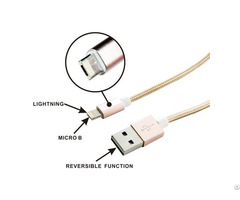 Reversible Usb Am To Lightning With Micro B Double Side Cable