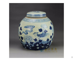 Rzgc01 C China Supplier Low Price Hand Paint Bird Flower Pattern Blue And White Ceramic Jar