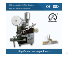 Automatic Double Chamber Tea Bag Packing Machine With Thread And Tag