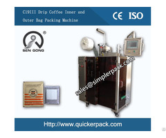 High End Automatic Dirp Coffee Bag Packing Machine With Outer Envelop