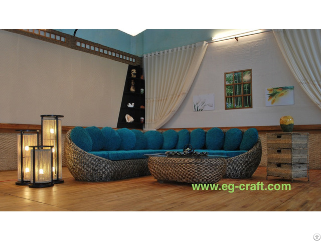 Indoor Wicker Sofa Set For Living Room