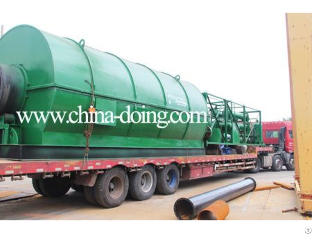10ton Used Tyre Recycling Plant To Fuel Oil Pyrolysis Machine For India Customer