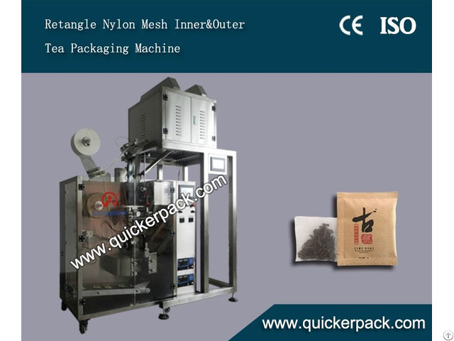 Flat Nylon Tea Bag Packing Machine With Outer Envelop