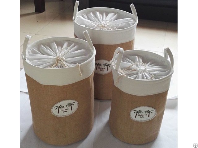 Sell Laundry Basket Used Of Cotton Fabric With Eva Coating