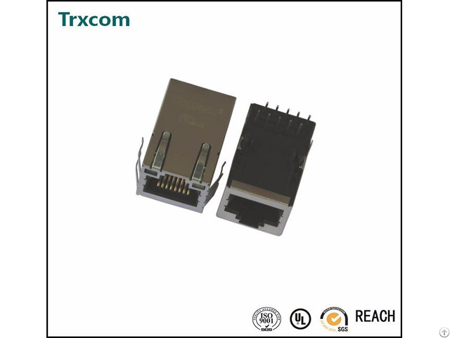 100base T Single Port Tab Down Rj45 Connector Trj0011abnl