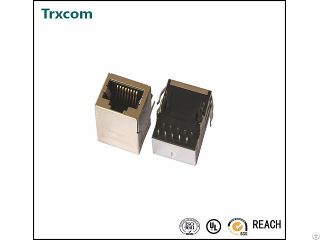 Rj45 Connector With 10 100base T Integrated Magnetics For Poe Trj4049hdnl