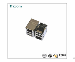 Trxcom Rj45 Connector With 10 100base Tx Jack Dual Usb Combo Trju5104bgnl