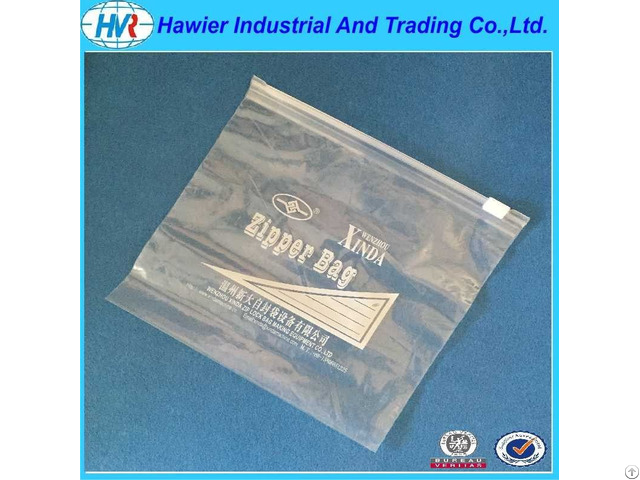 Household Use Food Grade Ldpe Plastic Slider Bag With Logo