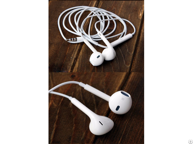 White Strong Bass Driver Stereo Sound Volume Control Earphone With Mic For Apple