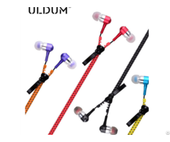 Custom Cheap Metal Wholesale In Ear Zipper Earphone Without Mic For Portable Media Player