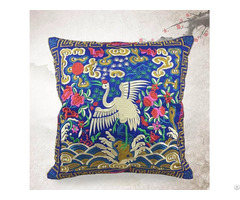 Cranes Embroidery Cushion Cover
