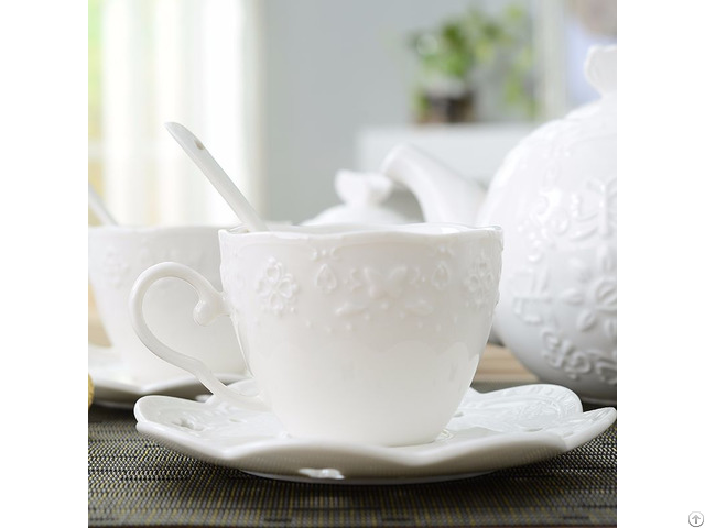 European Relief Coffee Cup And Saucer