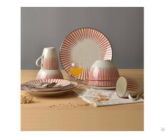 Hand Painting Red Strips Tableware Set