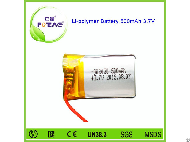 Small Li Ion 902030 3 7v 500mah Lithium Polymer Battery