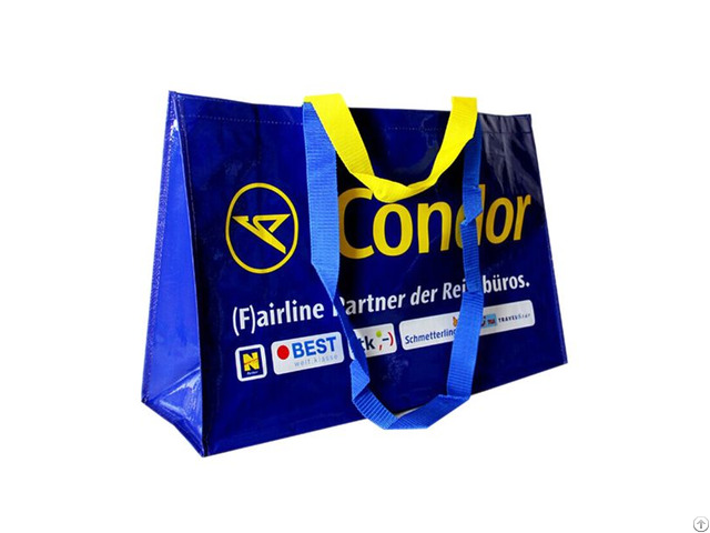 Custom Printed Woven Pp Shopping Bags With Glossy Lamination