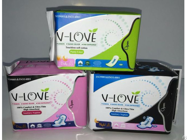 Shenzhen Vlove Super High Quality Anion Sanitary Napkin