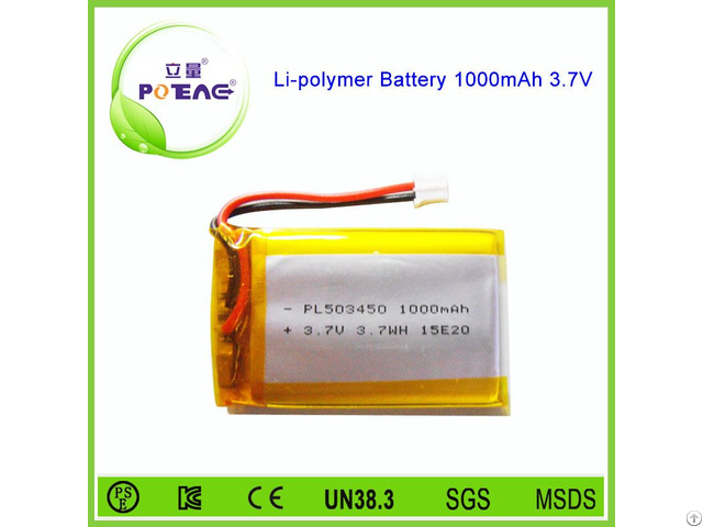 Manufacturer 503450 3 7v 1000mah Polymer Lithium Battery