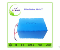 Ce Msds Certificate 24v 8000mah Li Ion Battery Pack