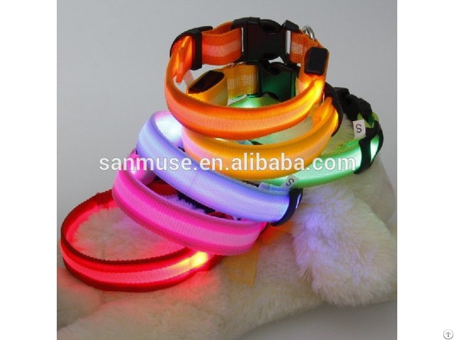 Hot Sales Flash Pet Products Dog Nylon Led Collar