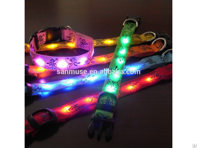 Doggie Brutto Flashing Safety Pluto Pattern Pet Dog Small Scale Led Light Up Adjustable Collar