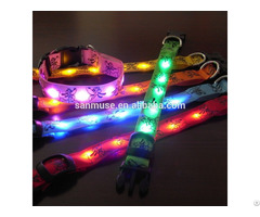 Doggie Brutto Flashing Safety Pluto Pattern Pet Dog Small Scale Led Light Up Adjustable Collar