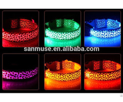Hot Sale Leopard Print Glowing Led Dog Collars