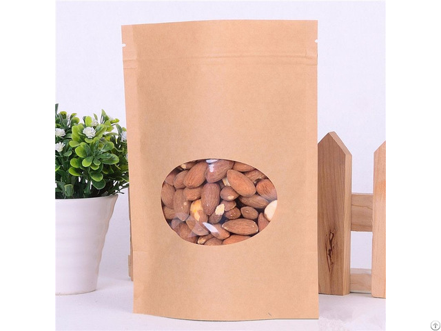 170g Capacity Kraft Paper Standup Bag With A Clear Oval Window