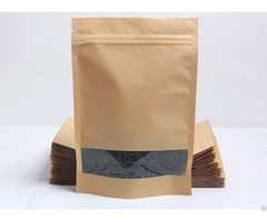 800g Capacity Kraft Paper Standup Bag With A Clear Square Window