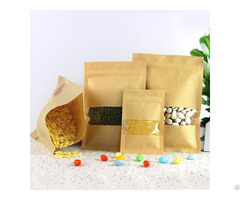 400g Capacity Kraft Paper Standup Bag With A Clear Square Window