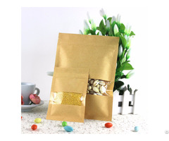 300g Capacity Kraft Paper Standup Bag With A Clear Square Window