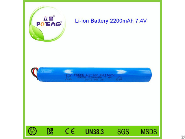 2s1p 18650 7 4v 2200mah Lithium Ion Led Light Battery